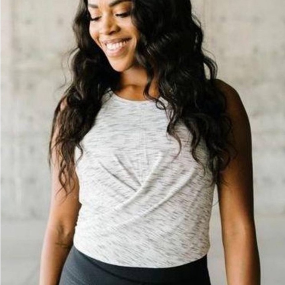ZYIA Light Gray Heather Crop Tank Top